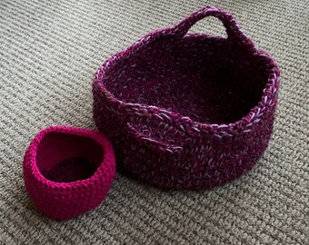 Crochet Basket with Handles PATTERN - Easy