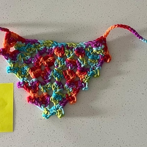 Gehaakte veelkleurige hondenbandana klein (15-30 pond) - fysiek item