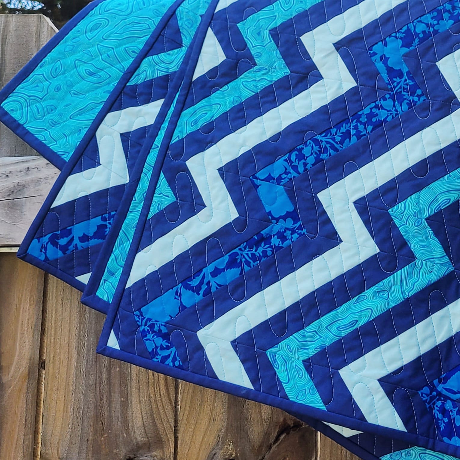 Southampton Blue Lightning Bolt Quilt Pattern, Modern Quilt Pattern