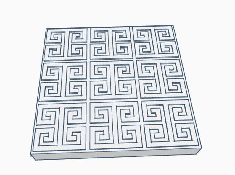 3D Ancient Greek Meander Tile Mold STL File, Geometric Floor Wall ...