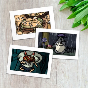 Postkarten 3er-Set | Ghibli-Fanart