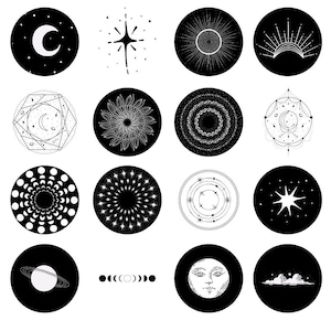 Celestial IG Highlight Covers | Boho Aesthetic Instagram Highlight Covers | Black & White | Social Media | Highlight Cover | Stories Icons