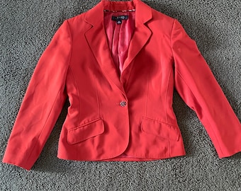 Vintage Anne Klein Fitted Jacket Rust Orange 2P