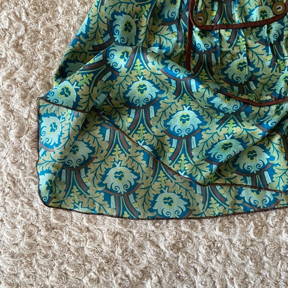Silk Vintage Inspired Damask Drop Waist Sleeveles… - image 8