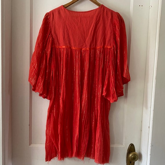 Vintage Gauzy Tunic Dress Butterfly Sleeves - image 6