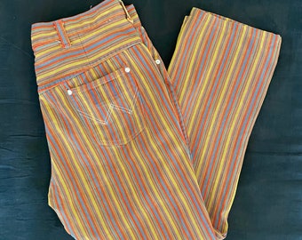 Vintage Rare 1960s Wrangler Striped Jeans Collectors Item Denim Pants Hippie Stripes