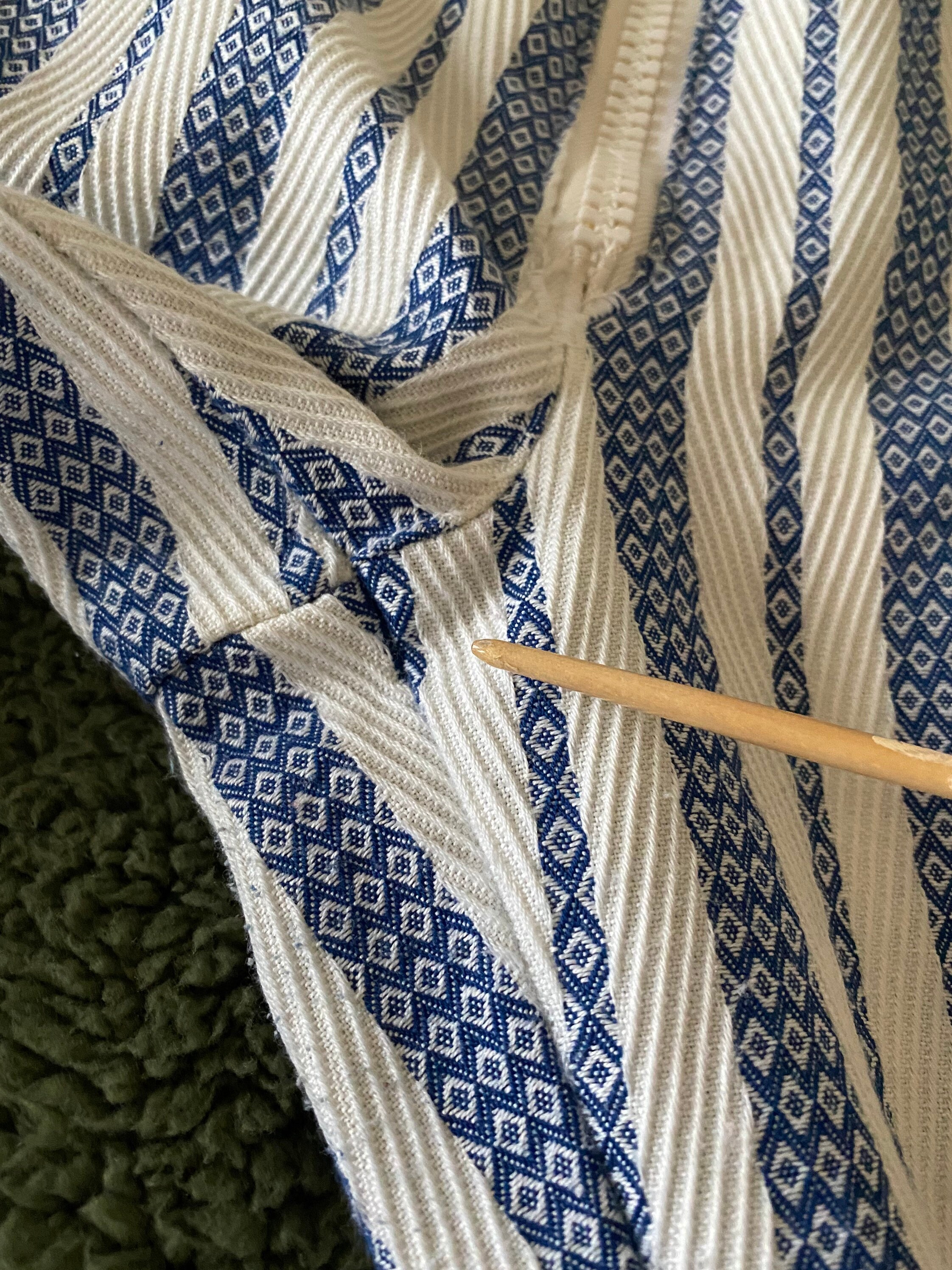 Vintage Striped Pants Blue White Stripe Pattern 1960s 1970s