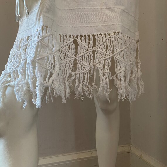 Fringe Natural Cotton Tunic Dress Boho Festival H… - image 10