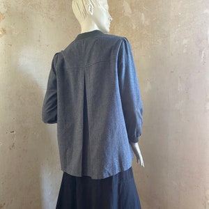 Vintage Coat Jacket Button Down Shirt Swing Coat with Pockets 1970s Taiwan