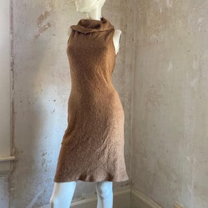 Form Fitting Knit Tube Sleeveless Dress Tan Nude Rolled Neck - Etsy