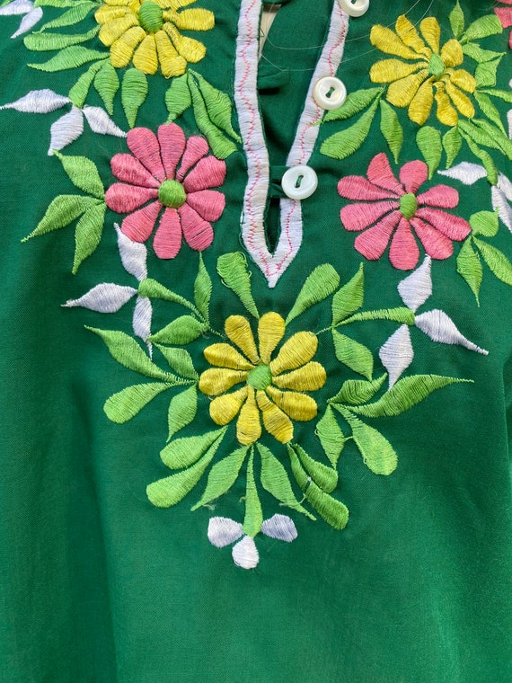 Vintage Embroidered Poncho Top Butterfly Wings 19… - image 8