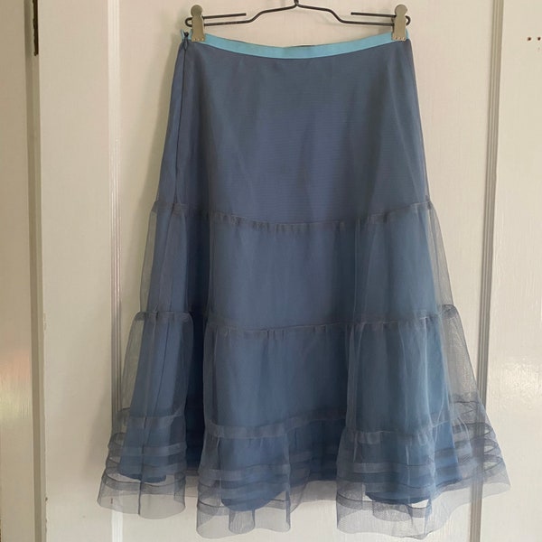 Dusty Blue Tulle Ballerina Skirt Romantic Swing size 2