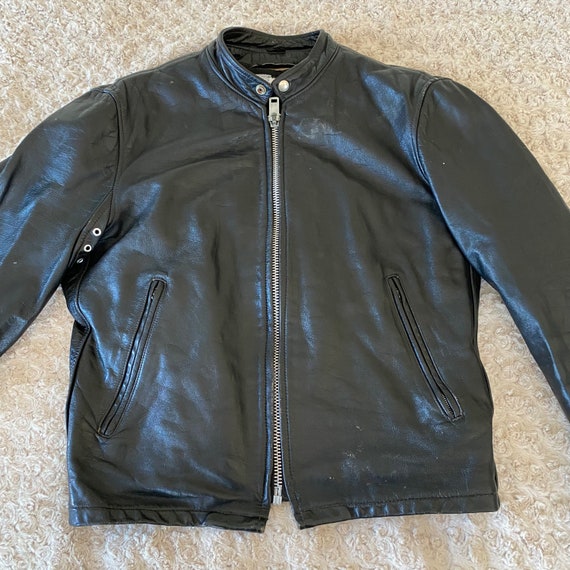Classic Vintage Leather Motorcycle Jacket 1970s 1980s… Gem