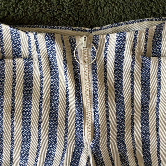 Vintage Striped Pants Blue White Stripe Pattern 1960s 1970s