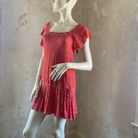 Vintage Y2K Glitter Red Dress