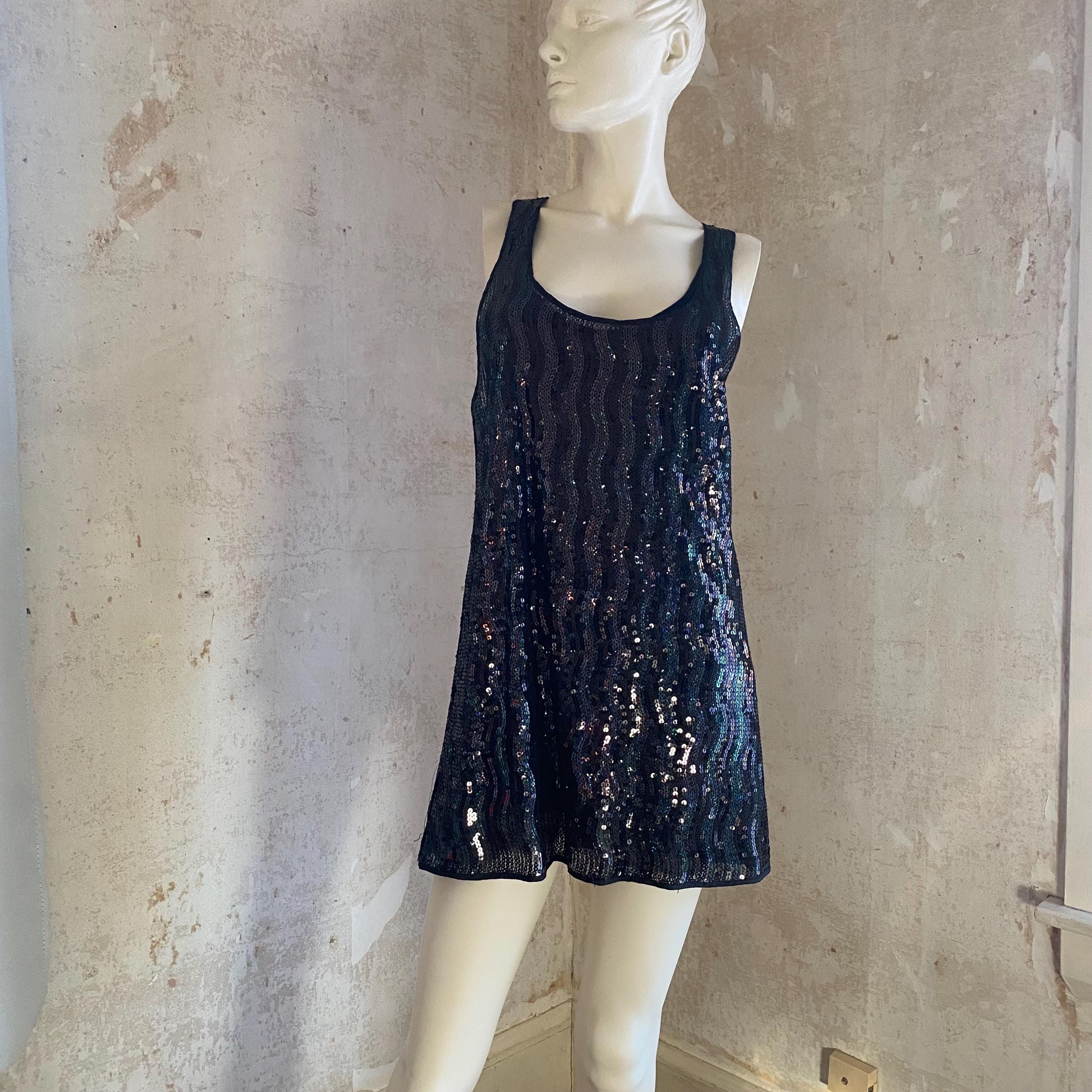 racerback sequin dress Black Sequin Dress Minidress Racerback LBD