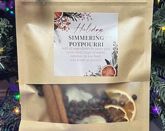 Holiday Simmer Pot Kit – Natural Stovetop Potpourri Gift | Seasonal Aromatherapy