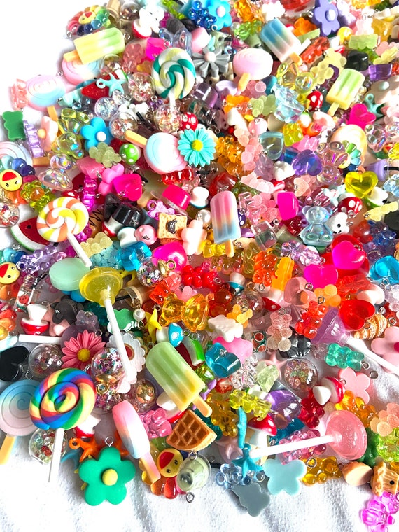 79 PCS Colorful Candy Pendant Charm, Cute Resin Charms for Jewelry Making  with Gummy Bear Charms