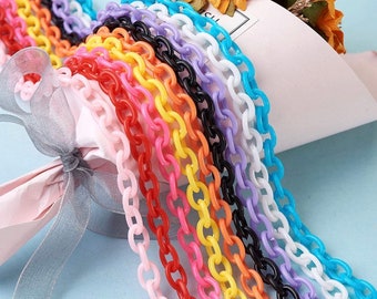 Assorted Plastic Link Chains, 15" Mask Chain, Necklace, Keychain DIY Supplies