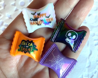 Halloween Candy Beads 24mm, UV Plating Acrylic Candy Beads, Spooky Beads, Pen Beads, Halloween Beads, 3mm Hole