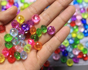 50 Mixed Color Transparent Acrylic Gummy Bear Beads 19mm DIY Bracelet Jewelry