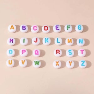 20pc Alphabet Letter Beads A to Z, Letter initial Beads, BFF Bracelet Name Letter Beads, bracelet diy Alphabet beads, Letter bead