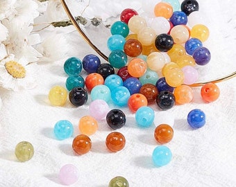8mm Glass Imitation Gemstone Bead mix, Glass Bead Soup, Kandi core jewelry making, DIY, Y2K 90s Bracelet Jewelry making Kandicore beads, G07