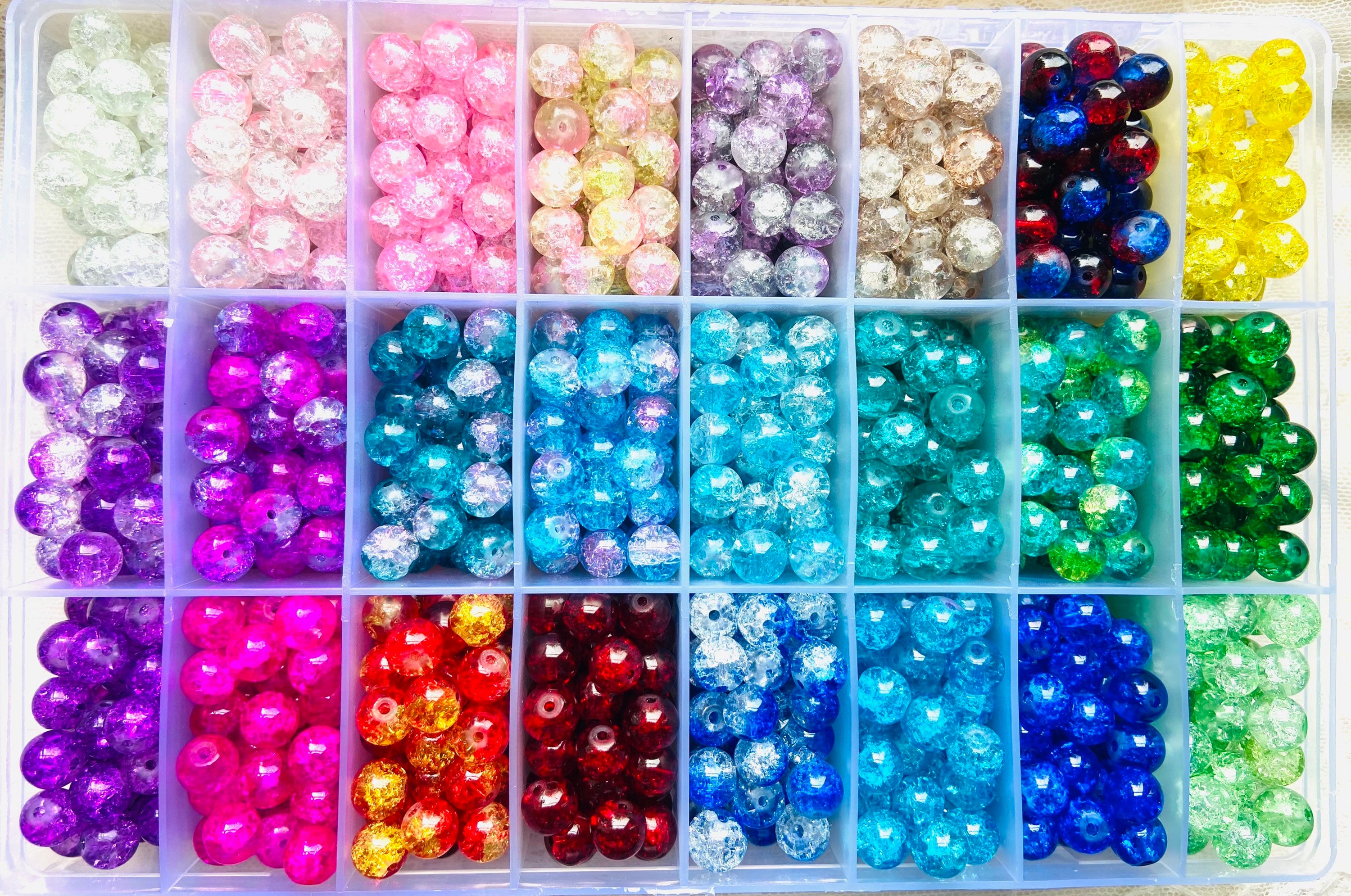 28pc/56pc Crackle Glass Beads, 8MM， Crackle glass bead, Kandicore beads, Kidcore bead, jewelry making glass beads