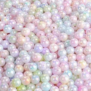 Iridescent Gradient Mermaid Bead 8mm, Shiny Multicolor Acrylic Beads, AB Color Beads, coquette beads, Bracelet Diy Beads, Mermaid Beads #303