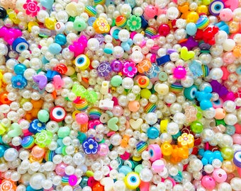 DIY Bead Confetti, Bracelet DIY Kit, Bead Scoop, Kandi Bead Mix, Bead Soup, BFF, 2 Dollars per Scoop(about 12g, +14” stretch cord per scoop)