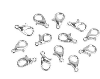 12mm Lobster Clasps, Gold Silver Planner Charm Clasps, DIY Clip On Charm Clasps, Phone Charm Clasps, DIY Craft supplies, Silver Clasps