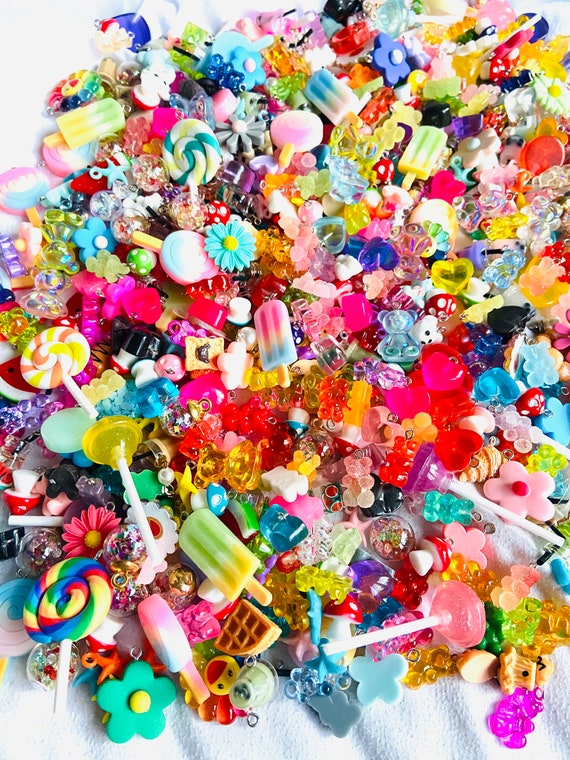 79 PCS Colorful Candy Pendant Charm, Cute Resin Charms for Jewelry