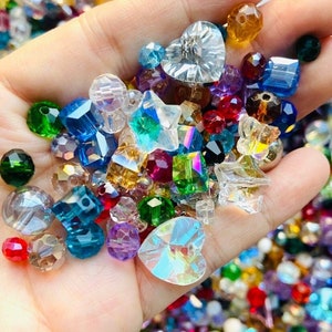 Crystal Glass Bead Soup, 30g, Crystal bead confetti, Bead Soup, Mixed Crystal Glass Beads, Heart Butterfly Star Glass Beads, Kandicore, G04