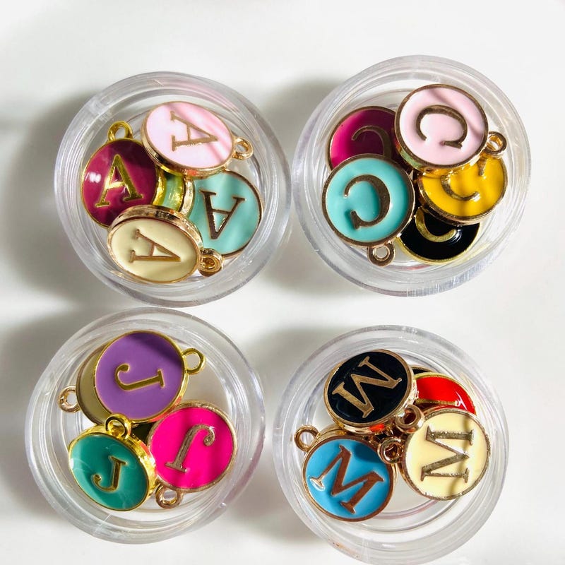 Enamel Letter Charms - Etsy