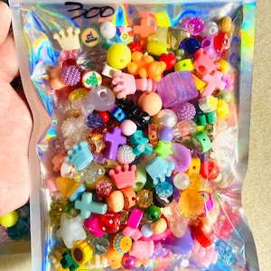 Kandi Bead Mix, Rainbow Bead Soup Y2K 90s Kawaii Beads for Bracelets (100pc+) image 2