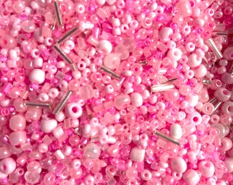 Multicolor Glass Seed Bead Mix, Seed bead confetti, 2mm-6mm Bead Soup, Y2K 90s Mixed Seed Beads, Bracelet DIY beads G09