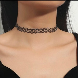 12Pcs Vintage Neck Tattoo Choker Elastic Women Necklace Punk Tattoo Choker Stretch Necklace Jewelry Girls Chokers Necklaces