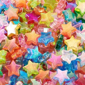 Acrylic AB Color Star Beads, 11mm beads, Kandi jewelry DIY craft supplies, y2k 90’s Kandi beads, AB color Star beads #1