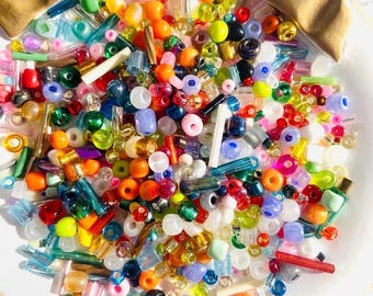 Multicolor Glass Seed Bead Mix, 2mm-4mm Y2K 90s DIY Jewelry Beads