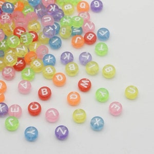 400pcs Rainbow Transparent Acrylic Letter Beads - 7mm Multicolor bild 2