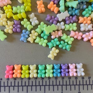5pcs Pastel Gummy bear beads, 18mm Opaque Kandi Bear Beads, Fake Gummy Bear Bead, Y2k Craft supplies, Kidcore, Kandi Gummy Bear Bead, #69