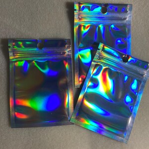 4x6 Holographic zip bags, party favor bags, 5/10/15/20 PC Merchandise bags, Candy bags, Gift Bags, Resealable Zip Bags for Small busines image 6