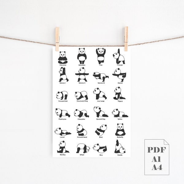 Printable Yoga Poster for kids | Yoga poses Printable | Digital Yoga asanas