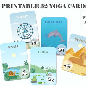 Druckbare Kinder Yoga Karten | Yoga-Posen | Digitale Yoga Asanas