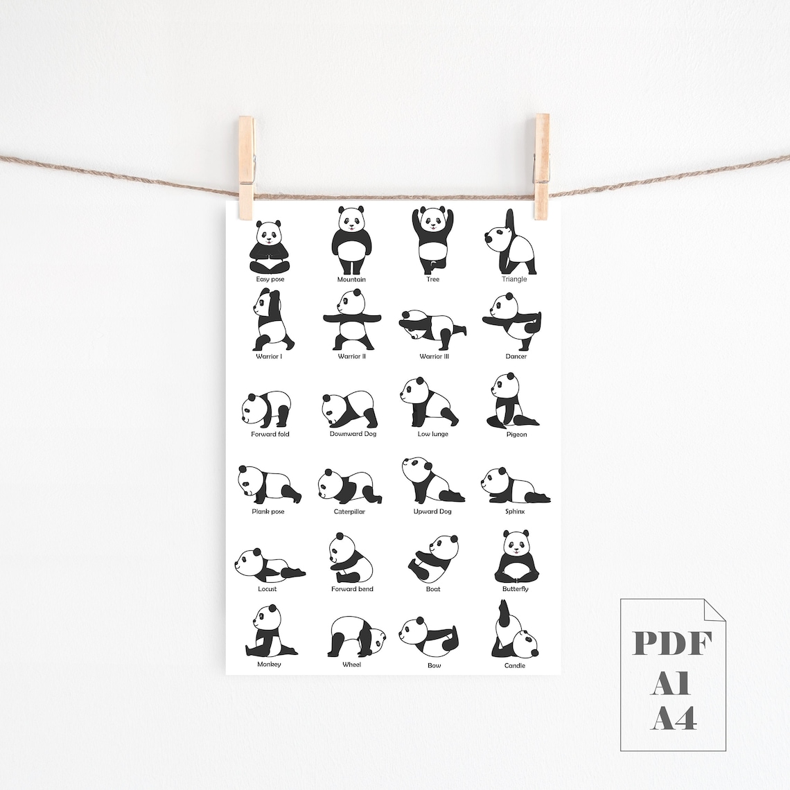 Printable Yoga Poster for Kids | Yoga Poses Printable | Digital Yoga ...
