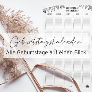 Birthday calendar - All birthdays at a glance