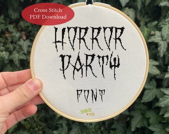 Horror Party font Cross Stitch Pattern - PDF download