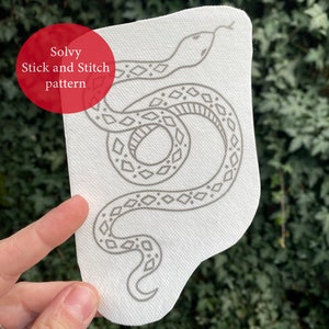 Snake Embroidery Pattern - Stick and Stitch style