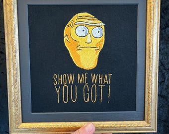 Show Me What You Got - Handmade Framed Embroidery Wall Hanging Decor