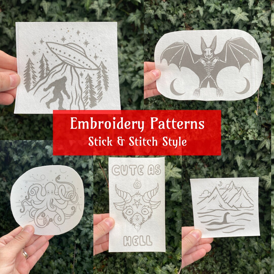Cryptid Embroidery Pattern Bundle Stick and Stitch Style - Etsy